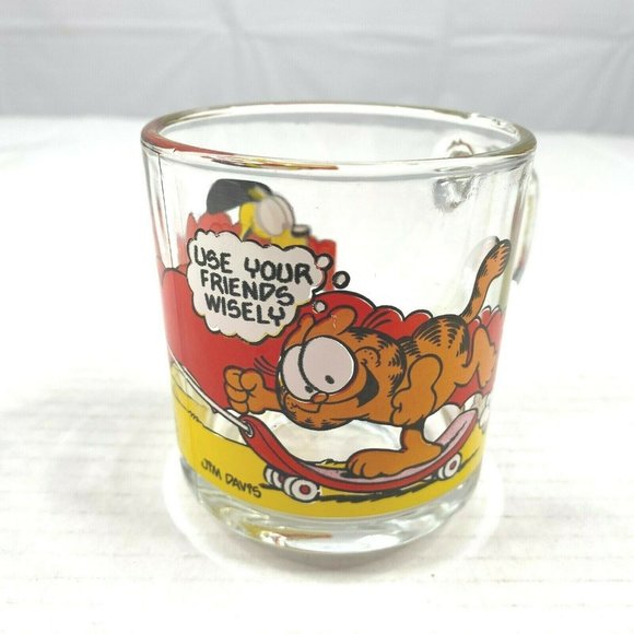 Vintage McDonalds Garfield Glass Coffee Mug Cup Jim Davis 1978 Collectible 1970s - Picture 1 of 7